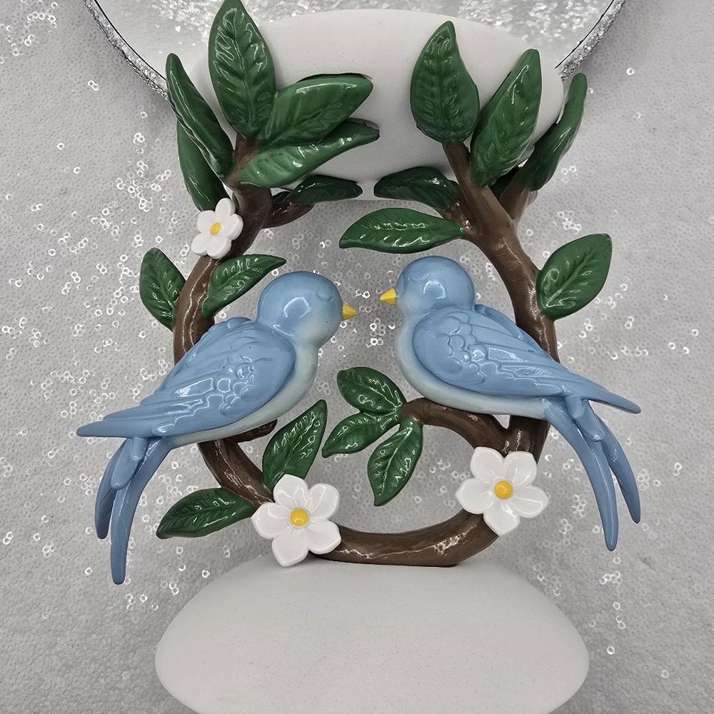 Bluebirds On A Branch 3 Wick Candle Holder Pedestal Lovebirds Bath & Body Works
